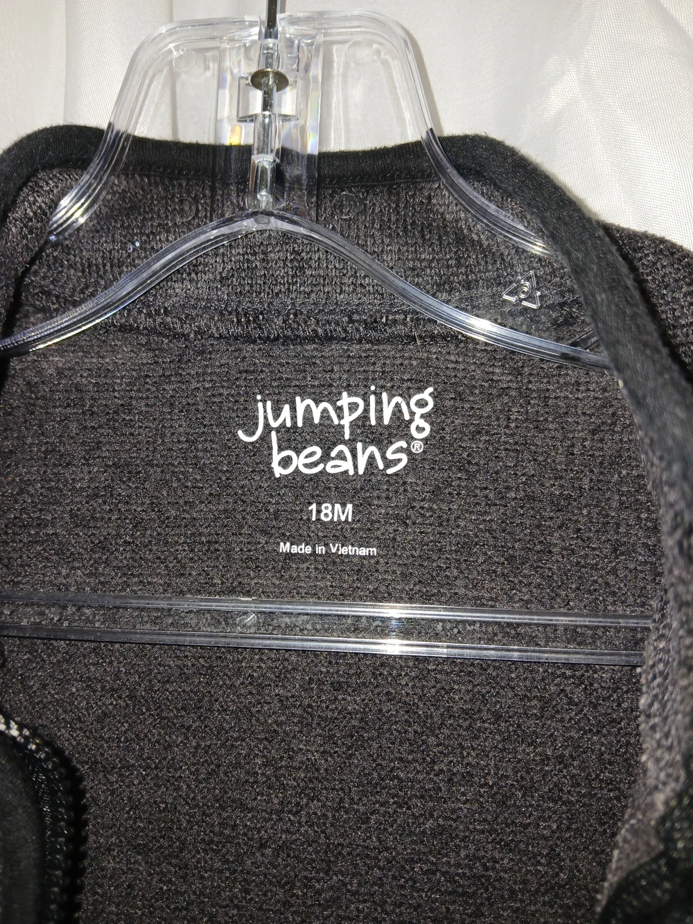 jumping beans charcoal gray zip-front baby jacket